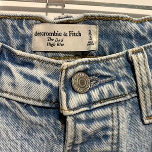 Abercrombie & Fitch Washed Light Blue High-Rise Dad Jeans